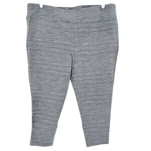 Terra & Sky Women's Striped Space Dye Grey Capri Legging Plus 2X (20W-20W) NWT‎